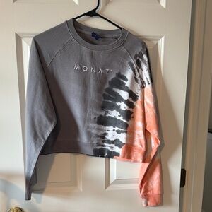 Monat Gray and Orange Tie-Dye Sweatshirt